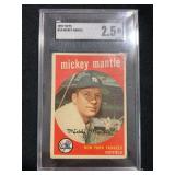 1959 Topps #10 Mickey Mantle Graded SGC 2.5