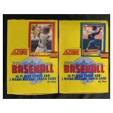 1990 Score Major League Baseball Wax Pack Box Lot of 2
