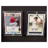 Lot of 2 Topps Bowman Baseball Autograph Trading Cards Kyle Kubitza BPA-KK and Will Locante PA-WL