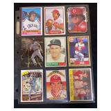 Assorted Major League Baseball Trading Card Lot Featuring Pete Rose, Alex Rodriguez, and Dennis Eckersley - 9-Pocket Sheet