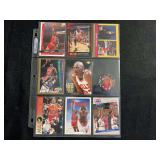 1990-1995 Michael Jordan Basketball Card Collection - 9 Card Lot including Upper Deck and Fleer