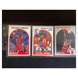 1989-1990 Hoops Michael Jordan Lot of 3 Cards #65 #21 #200