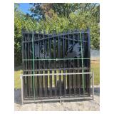 Black Metal Gate with Lion Motif