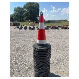 Red and White Traffic Cone with Black Base Stack