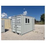 Modified Shipping Container Storage Unit with Side Door and Window