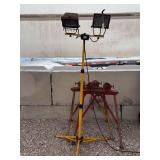 Regent Lighting Corporation TQS1000 Dual Halogen Work Light on Tripod Stand and Two Roller Stands