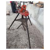 Nye Pipe Vise on Folding Tripod Stand