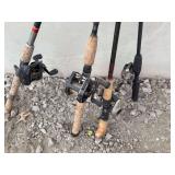 Assorted Baitcasting Fishing Rods and Reels Lot including Daiwa and Abu Garcia