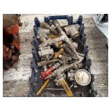 Assorted Stainless Steel Ball Valves, Fittings, and Pressure Gauge Lot