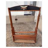 Fenwick Wooden Fishing Rod Display Rack with Signage