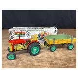 Zetor Windup Tractor + Wagon Set NIB Kovap