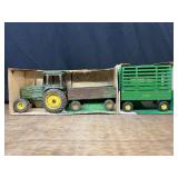 (2) 1/16 John Deere 2550 + Wagon Set + Bale Throw Wagon Ertl
