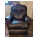 Brown Leather Power Recliner with USB Charging Port