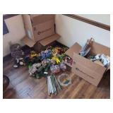 Assorted Home Decor, Craft Supplies, and Seasonal Items Lot