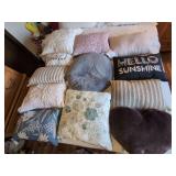 Assorted Decorative Throw Pillows Collection, Various Styles and Colors