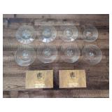 Wolff Brasil Frosted Floral Glass Demitasse Saucers In Original Boxes