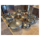 Large Farberware Stainless Steel Cookware Set with Lids and Skillets