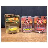 (3) 1/64 Fire Trucks NIB Green Light