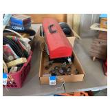 Red Metal Tool Box, Car Stereos, Optimus Speakers, and Electronics Lot