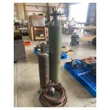 Welding Torch Setup with Oxygen and Acetylene Tanks and Regulators
