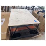 Marble Top Coffee Table with Metal Base