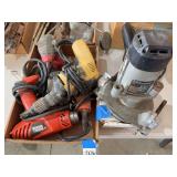 Assorted Power Tools Including Porter-Cable Paint Remover, Skil Sander, and Black and Decker Heat Gun