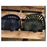2 cast iron seats