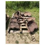 Tin seats & post hole diggers