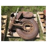 Pump, Case tool box, old car tire, tin register