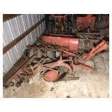 Wards garden tractor with reel mower, rotary mower, snowblower, blade, sickle mower, cultivator, and plow. Ser. No. 2037953