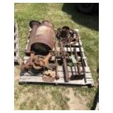 Can, post drill, misc. pallet