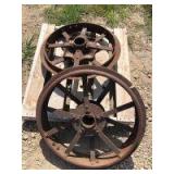 2 International steel wheels