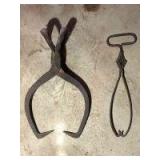 2 ice tongs