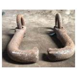 2 heavy duty stump puller grab hooks