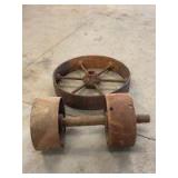 2 cart wheels 