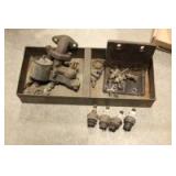 Vintage carb, mayer , alternator bracket, spark plugs, compression releases
