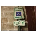 Handicap sign and post