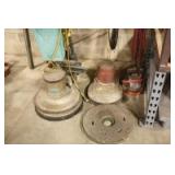 (3) floor scrubbers and attachments