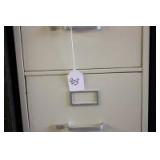 Locking 4 drawer cream file cabinet