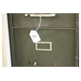 Locking 5 drawer green file cabinet