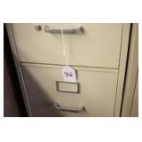 Locking 4 drawer cream file cabinet
