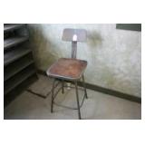 Square Seat Shop Stool, wood seat