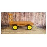 Custom John Deere pedal wooden hay rack wagon
