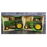 1/16 Scale Ertl John Deere (2)-wide front tractors w/cabs
