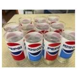 (11) Pepsi Pedestal Glasses