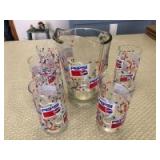 Pepsi Pitcher with (5) Glasses
