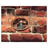Pepsi Cola Gibson Girl Tray with (6) Glasses-1973