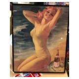 Framed Pepsi Girl on the Beach