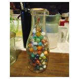 Glass quart dairy bottle