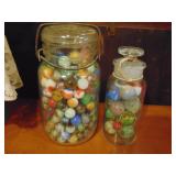 (2) Jars of various marbles
